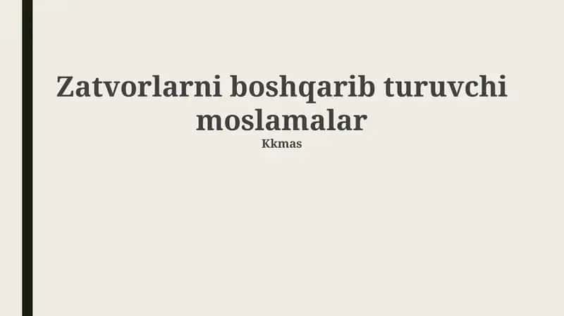 Kran aktuatorlarining turlari 1