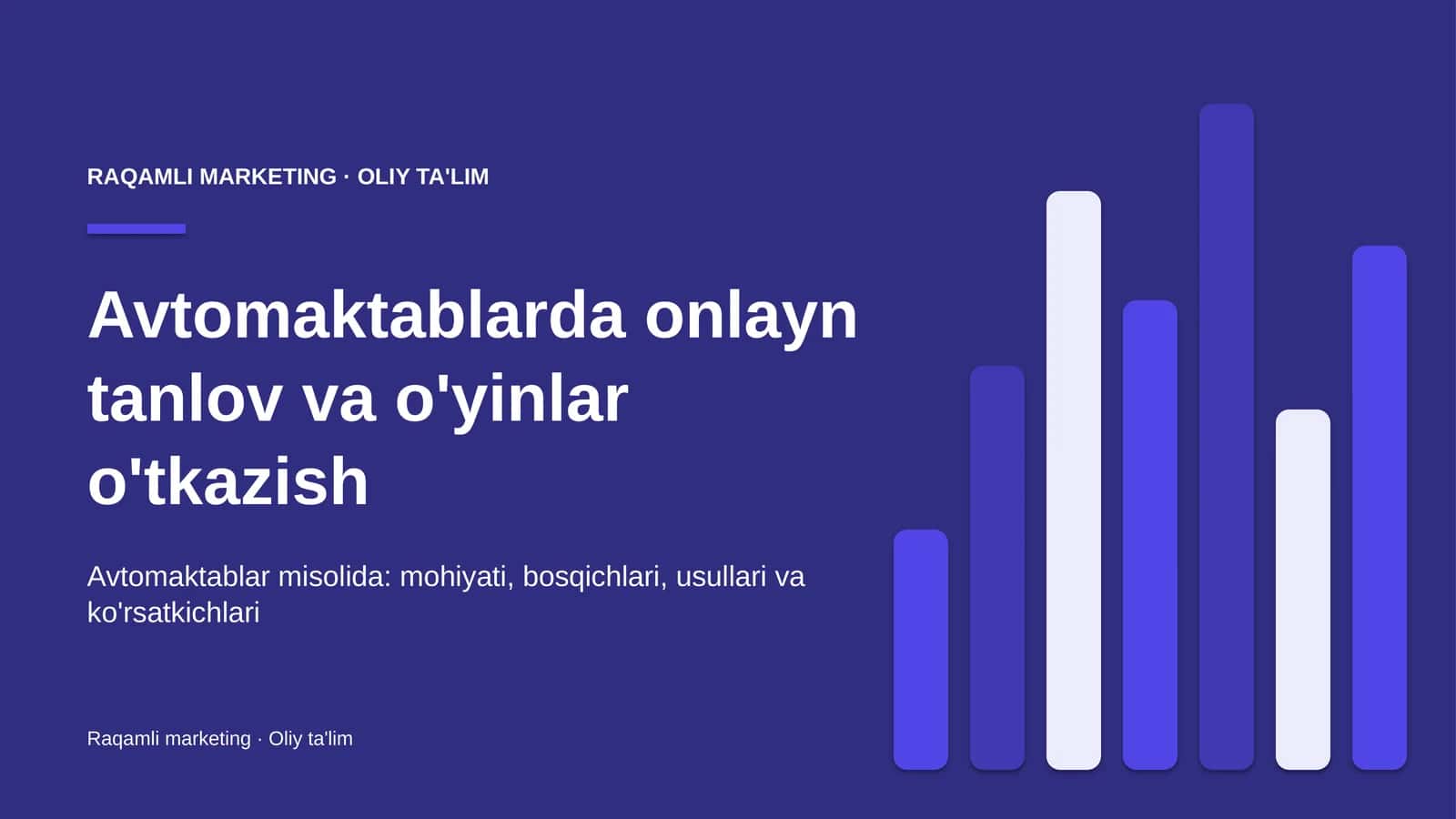 Avtomaktablarda onlayn tanlov va o'yinlar o'tkazish 1