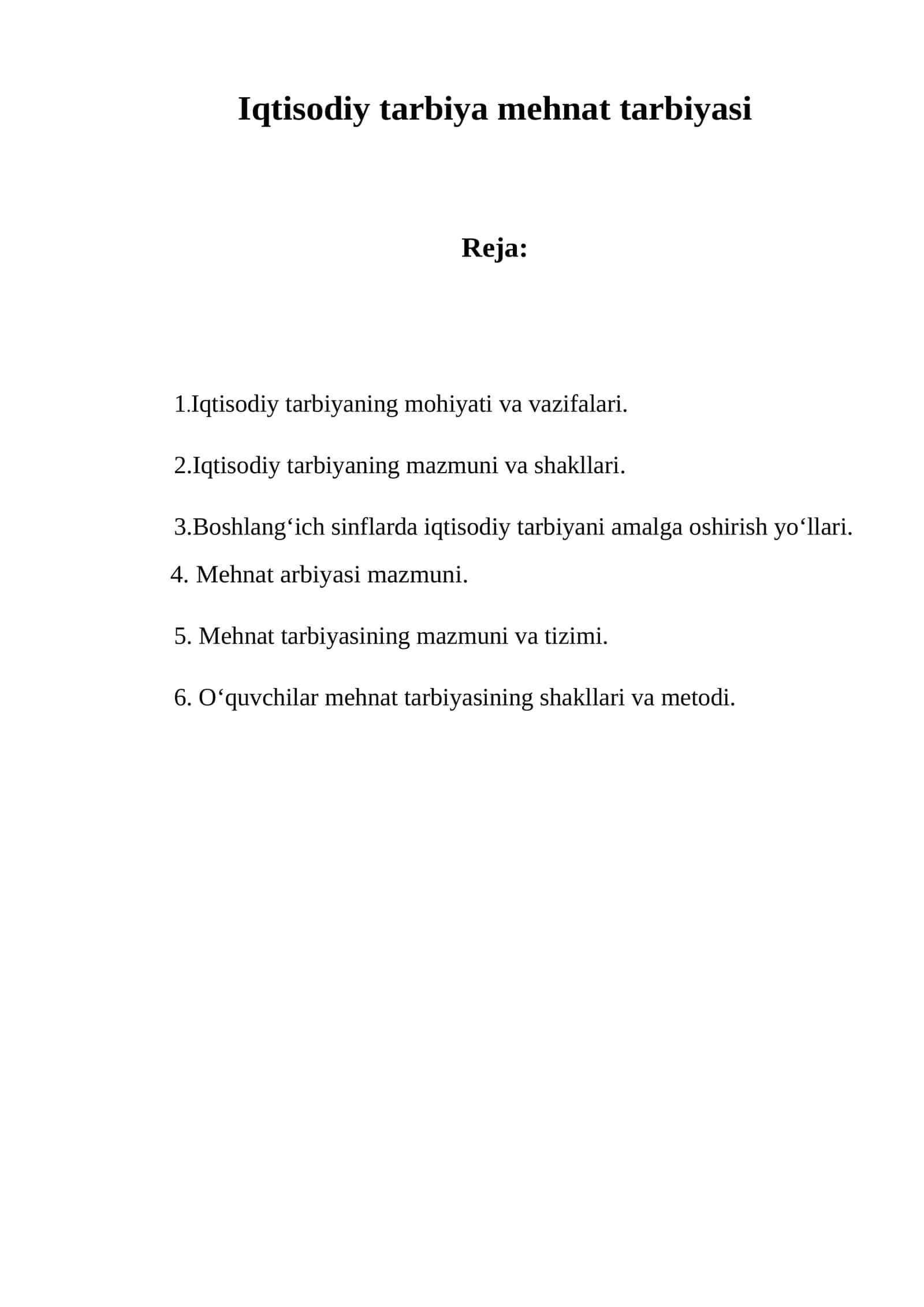 Iqtisodiy tarbiya mehnat tarbiyasi 1