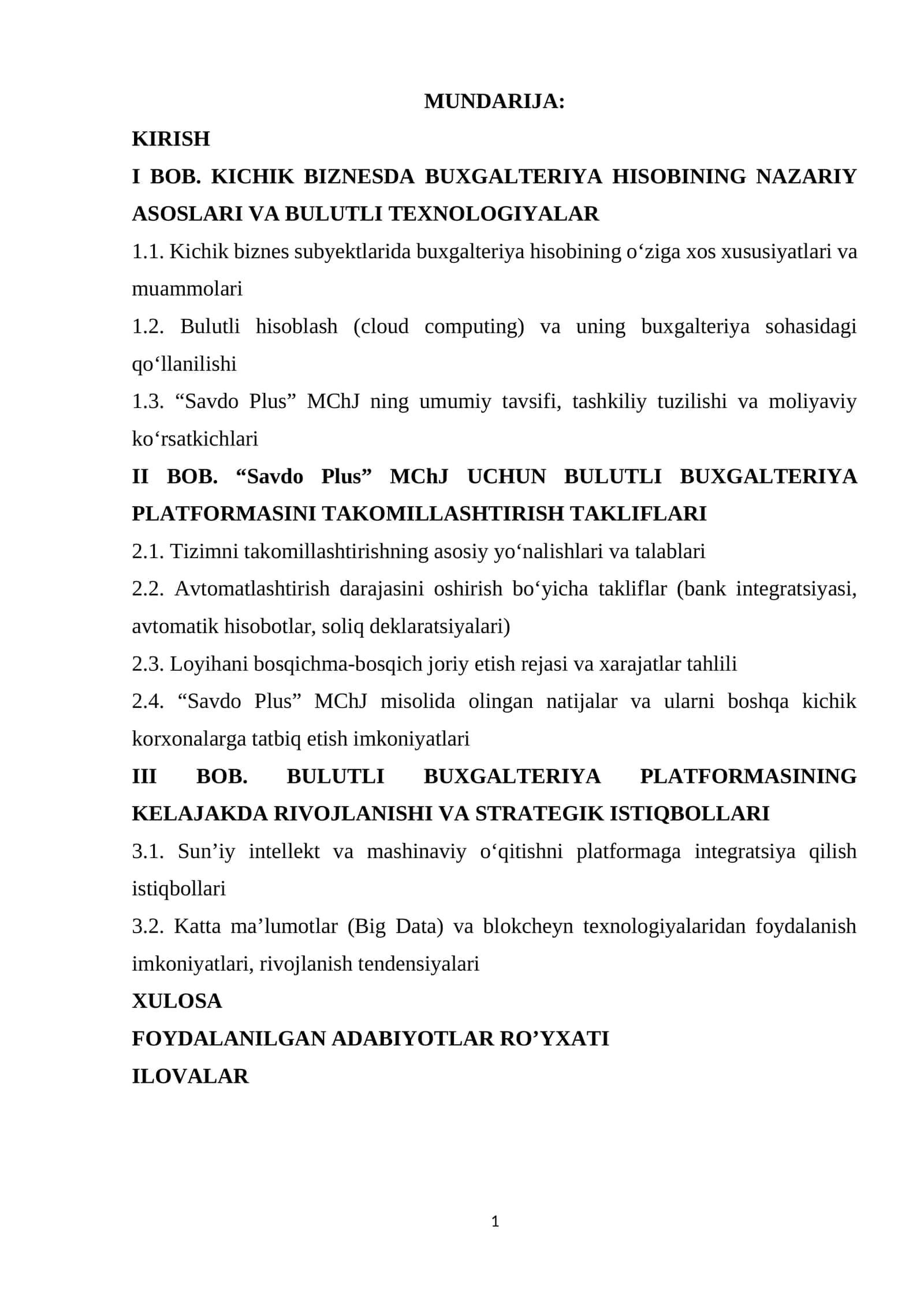 KICHIK BIZNESDA BUХGALTERIYA HISOBINING NAZARIY ASOSLARI VA BULUTLI TEXNOLOGIYALAR 1