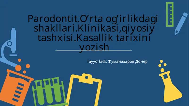 Parodontitning oʻrta og'irlikdagi shakllari 1