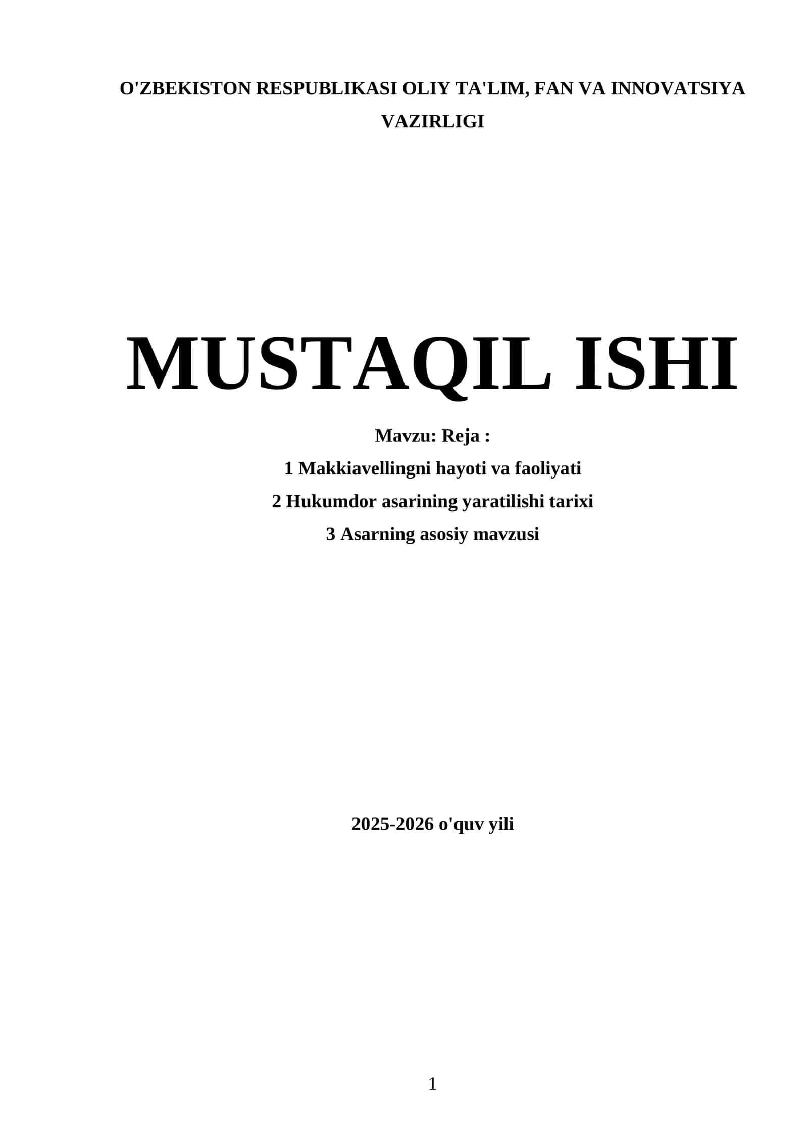 Makkavelli-asosiy bosqichlari 1