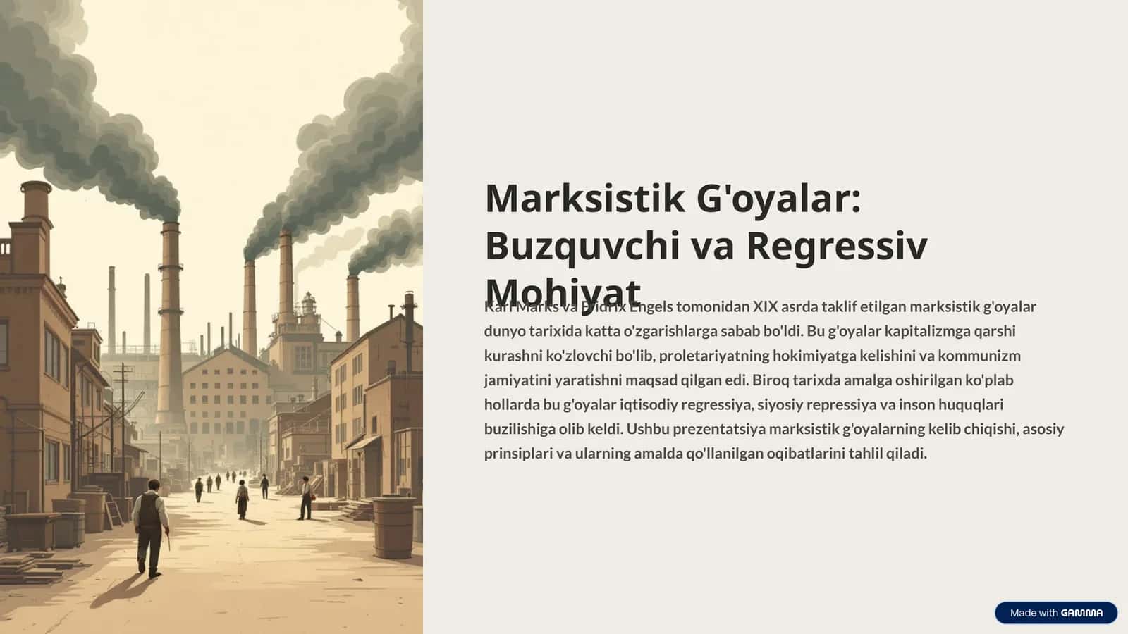 Marksistik G'oyalar Buzquvchi va Regressiv Mohiyat 1