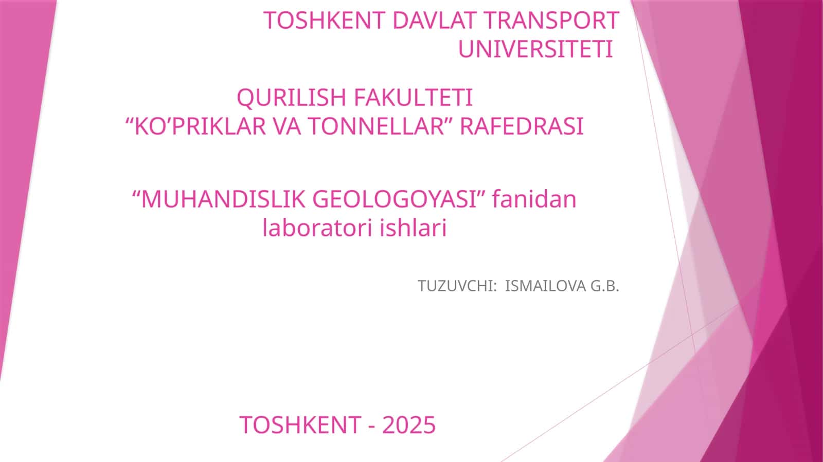 Laboratoriya Ishi (2 soat) 1