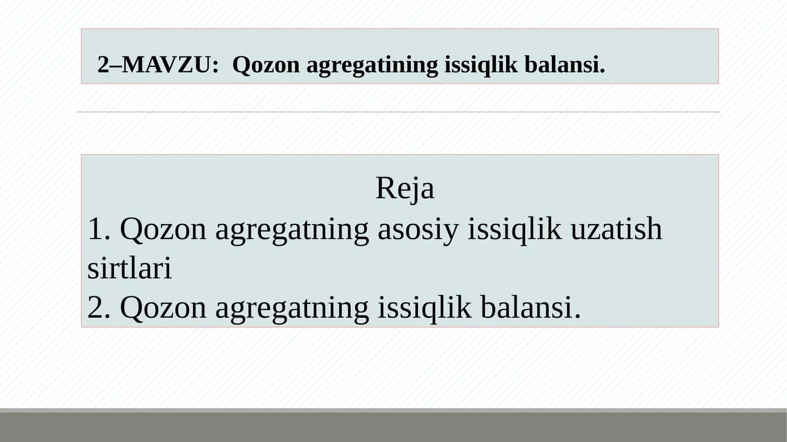 Qozonagregatining issiqlik balansi 1
