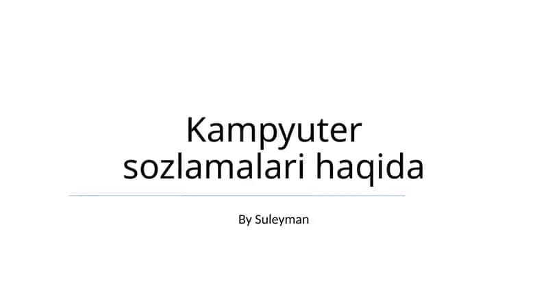 Kampyuter sozlamalari haqida 1