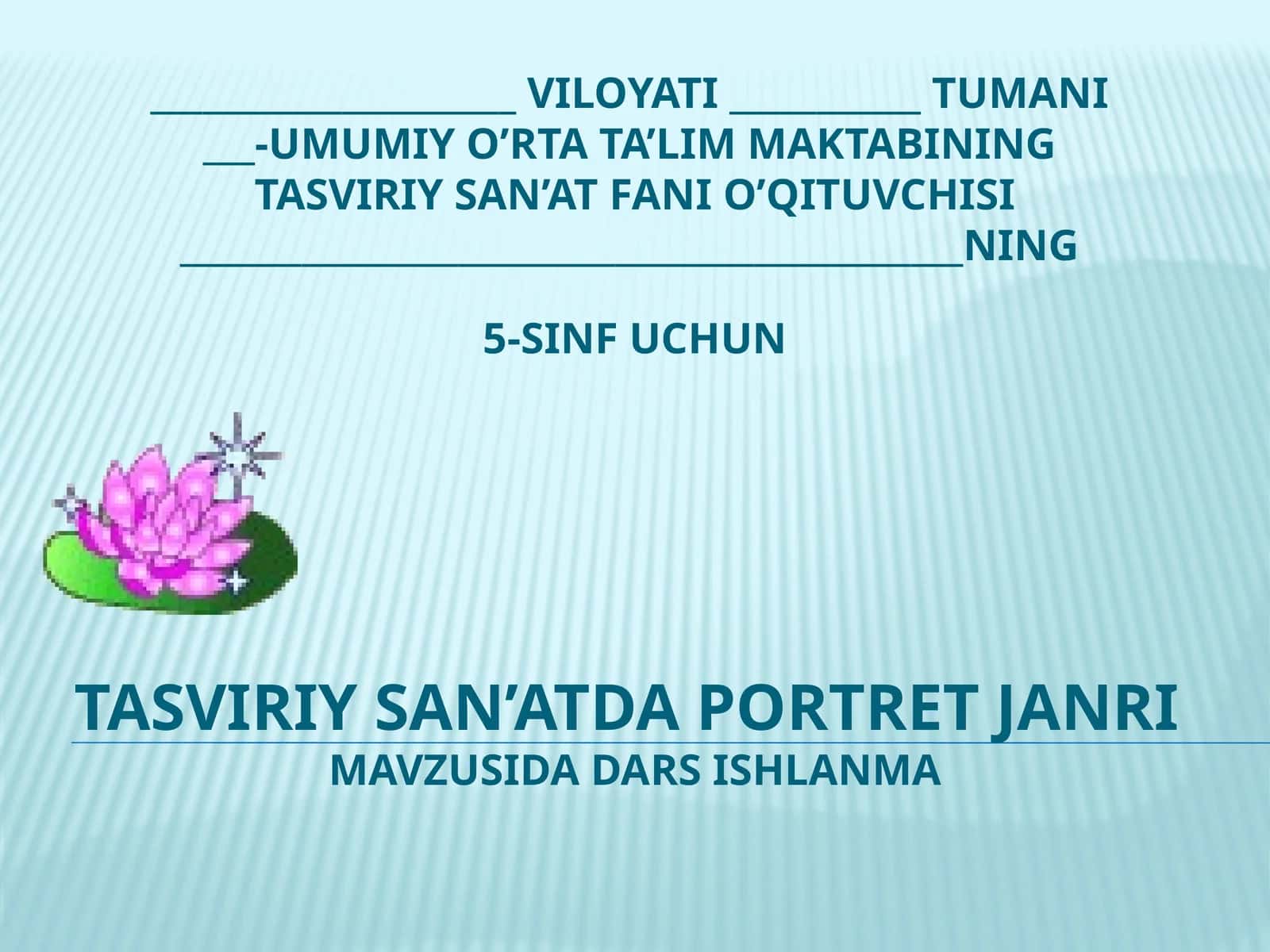 5-sinf Uchun Tasviriy San'atda Portret Janri Darsi 1