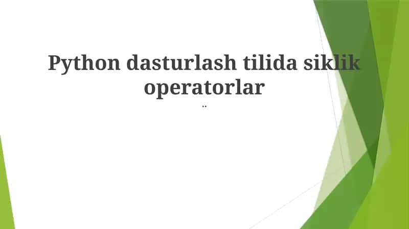 Tsikllar turlari 1