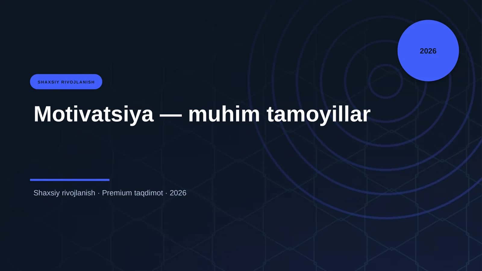 Motivatsiya — muhim tamoyillar 1