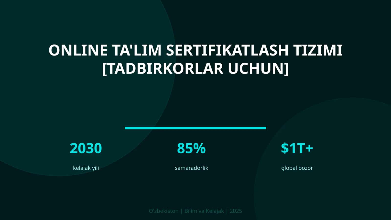 Online ta'lim sertifikatlash tizimi [TADBIRKORLAR UCHUN] 1