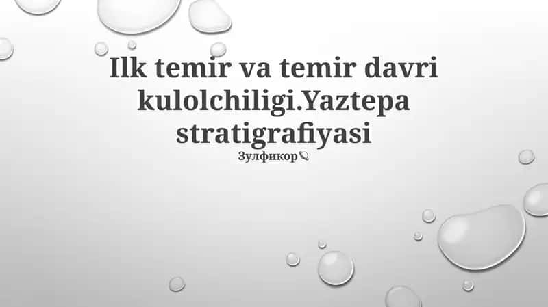 Yaztepa stratigrafiyasi 1
