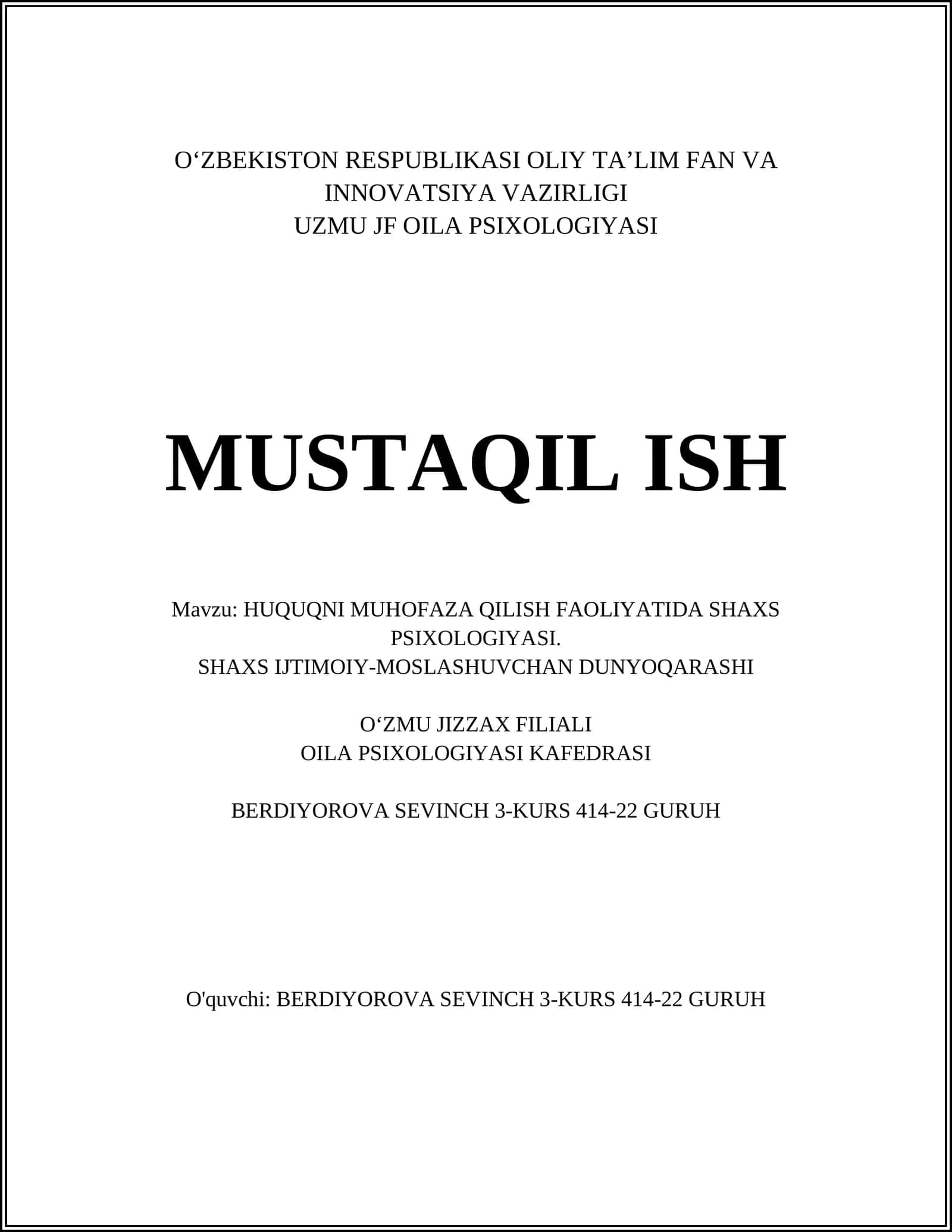 HUQUQNI MUHOFAZA QILISH FAOLIYATIDA SHAXS PSIXOLOGIYASI 1