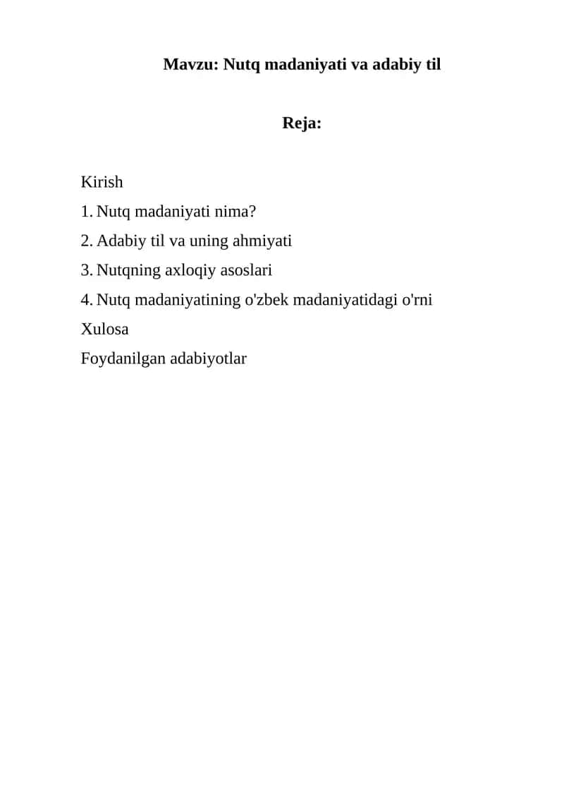 Nutq madaniyati va adabiy til 1