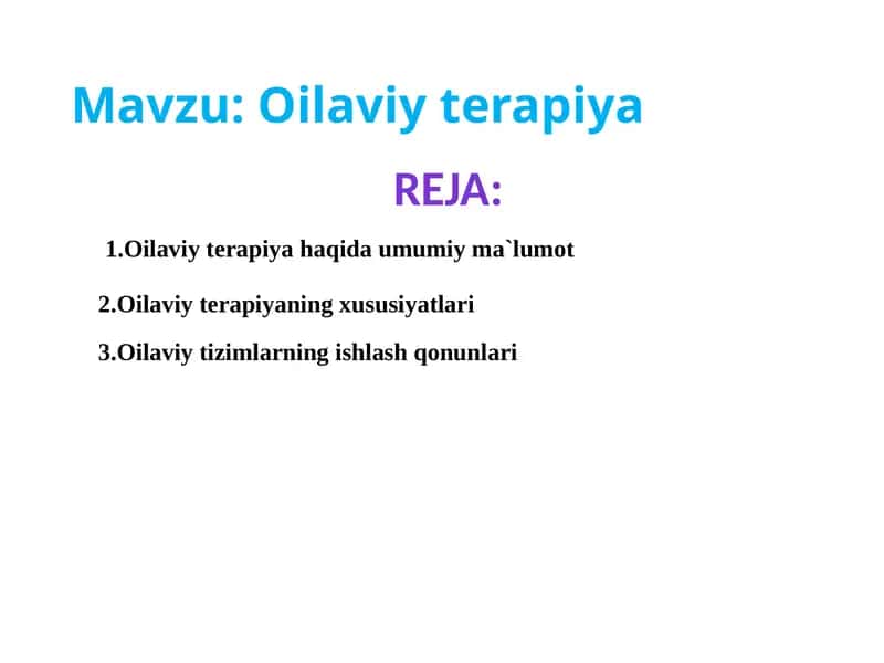 Oilaviyterapiya 1