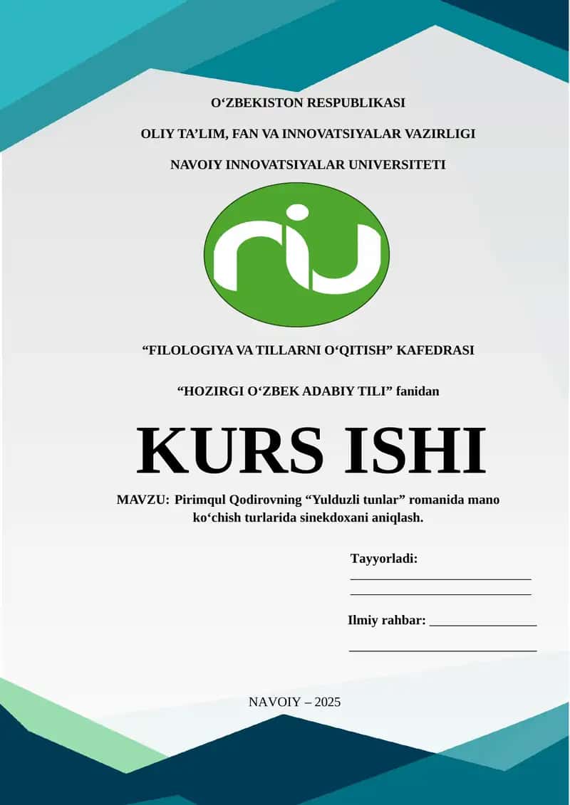 Pirimqul Qodirovning “Yulduzli tunlar” romanida mano koʻchish turlarida sinekdoxani aniqlash 1