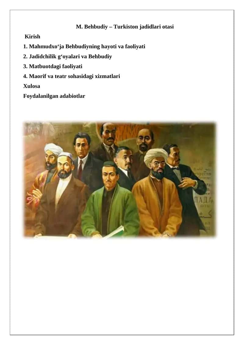 M. Behbudiy – Turkiston jadidlari otasi 1