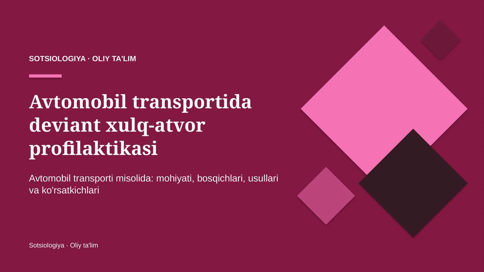 avtomobil transportida deviant xulq atvor profilaktikasi 3523 1