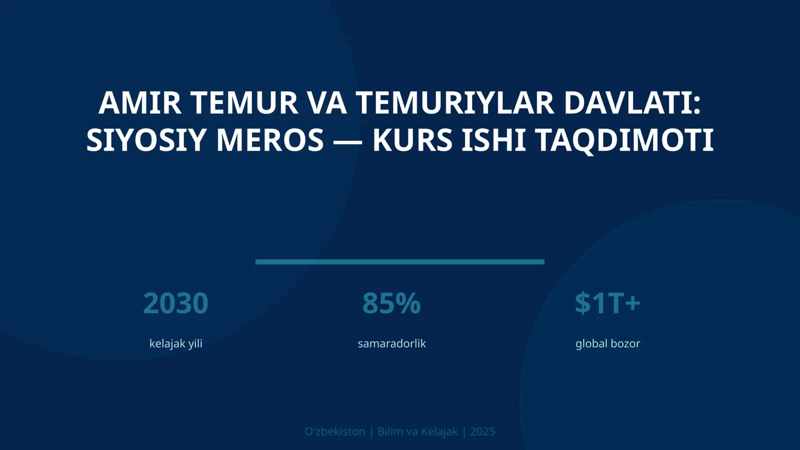 Amir Temur va Temuriylar davlati: siyosiy meros — kurs ishi taqdimoti 1