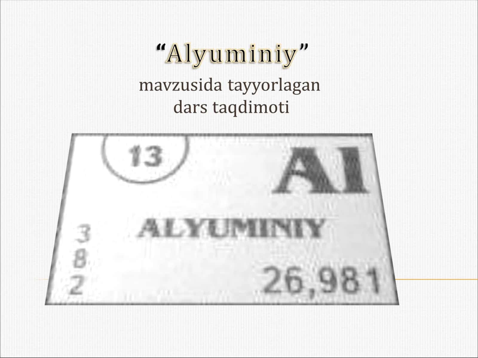 Alyuminiy 1