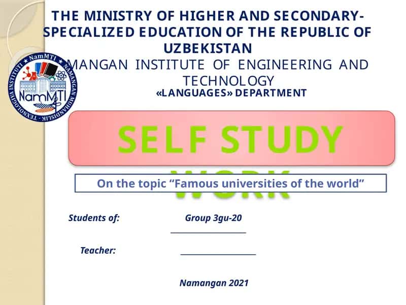 Famous Universities of the world 1