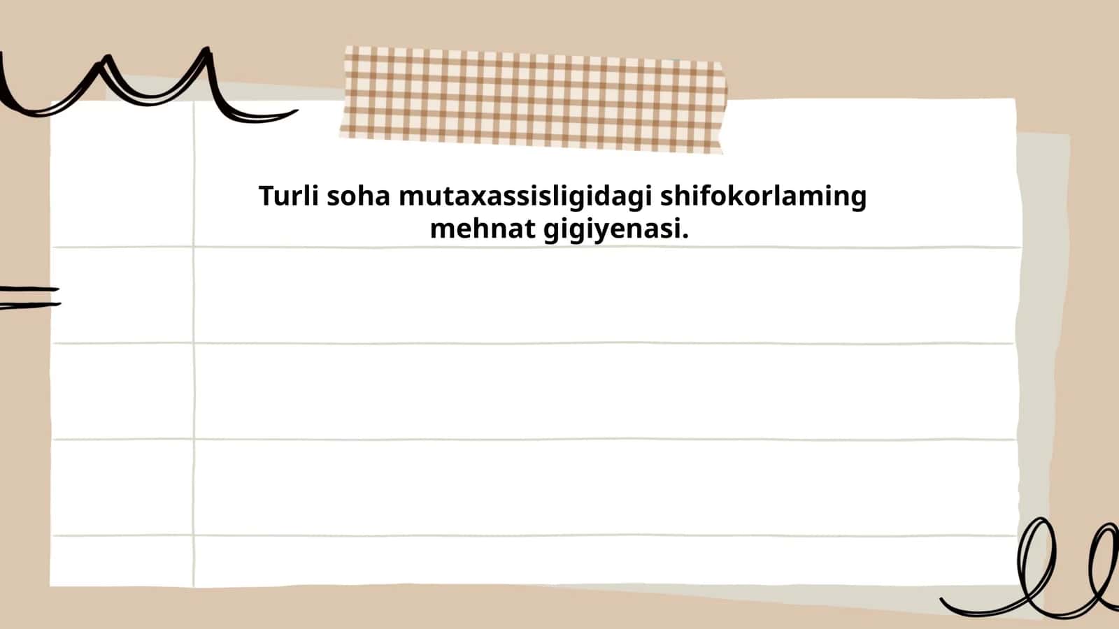 Turli soha mutaxassisligidagi shifokorlaming mehnat gigiyenasi 1