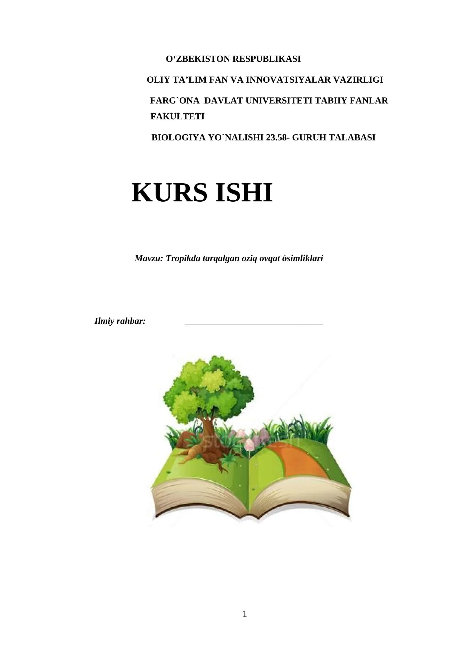Tropikda tarqalgan oziq ovqat òsimliklari 1