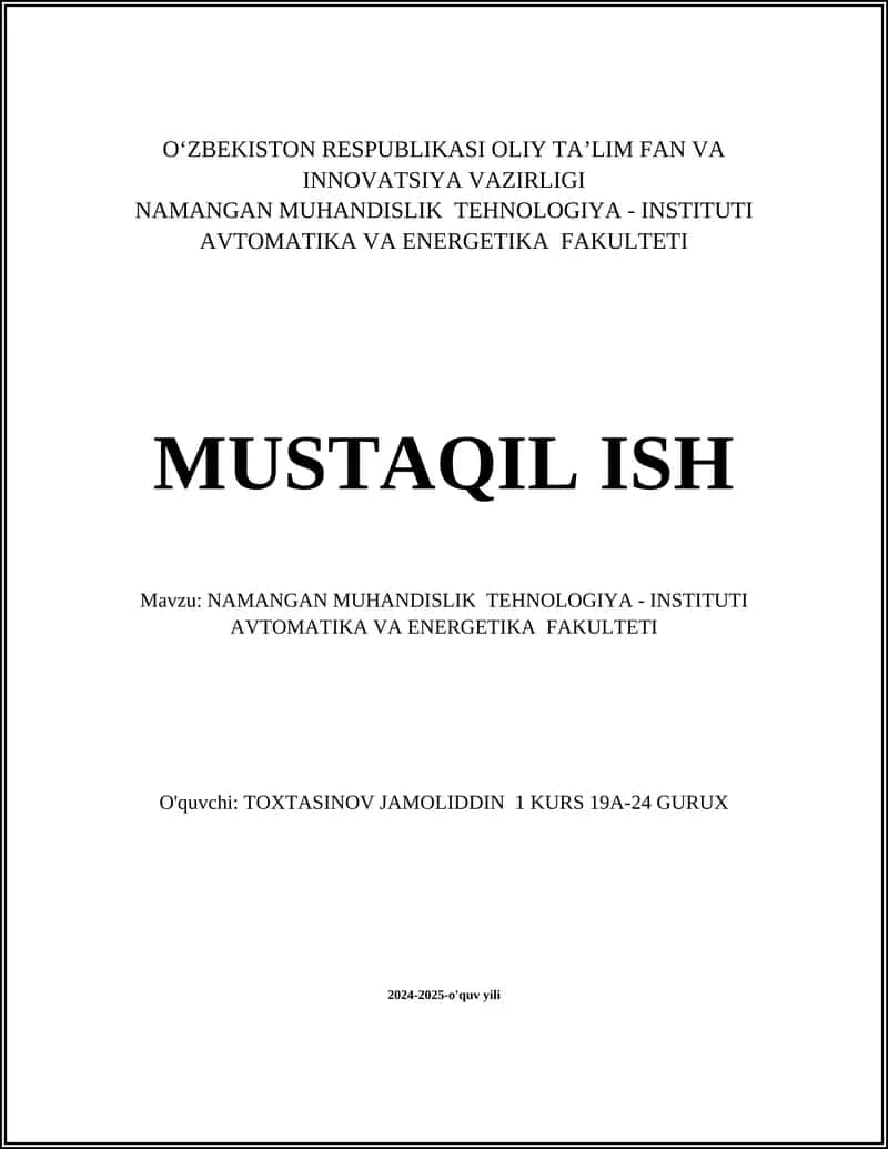 Avtomatika tizimlari nazariyasi 1