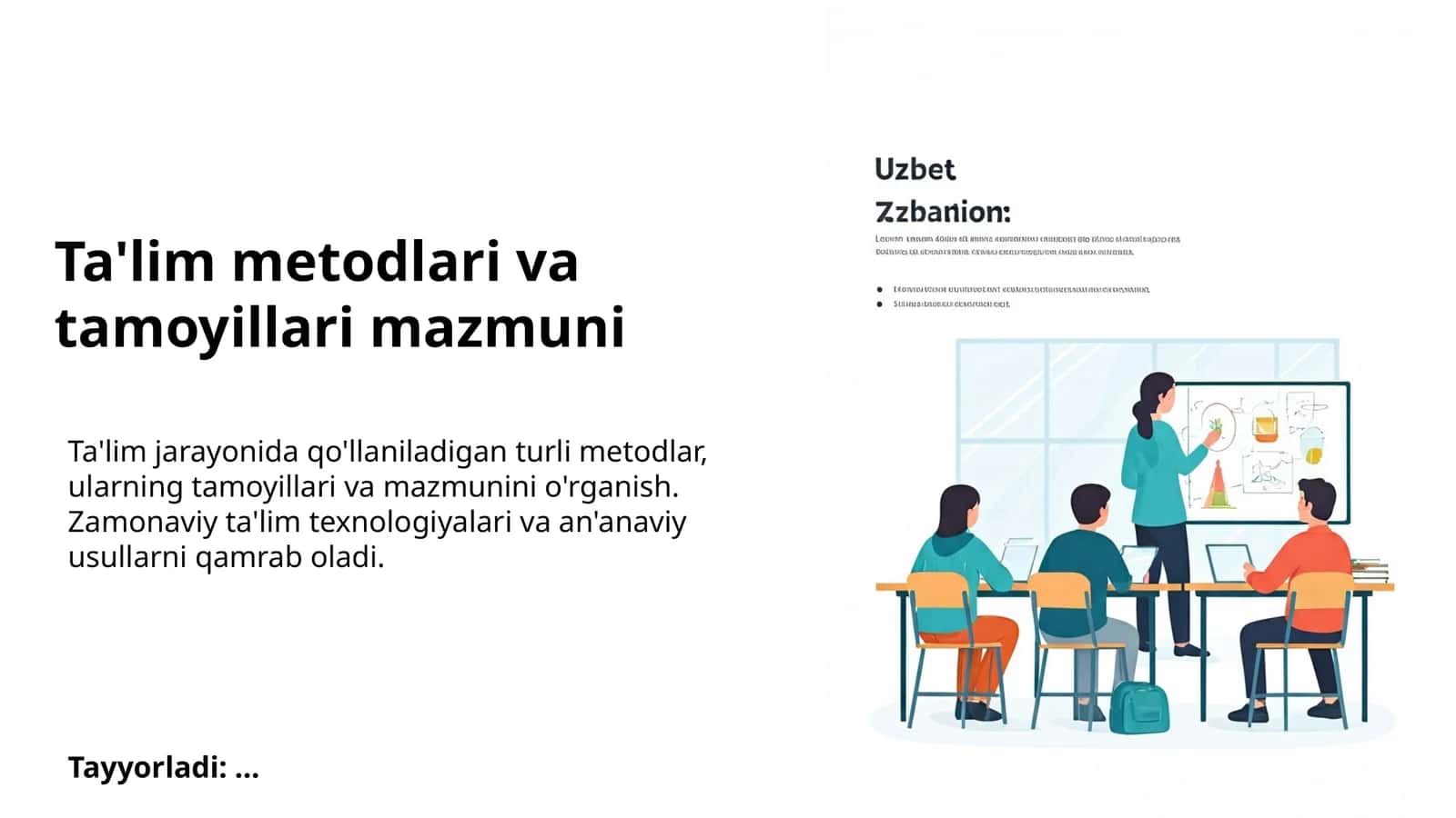 Ta'lim metodlari va tamoyillari mazmuni 1