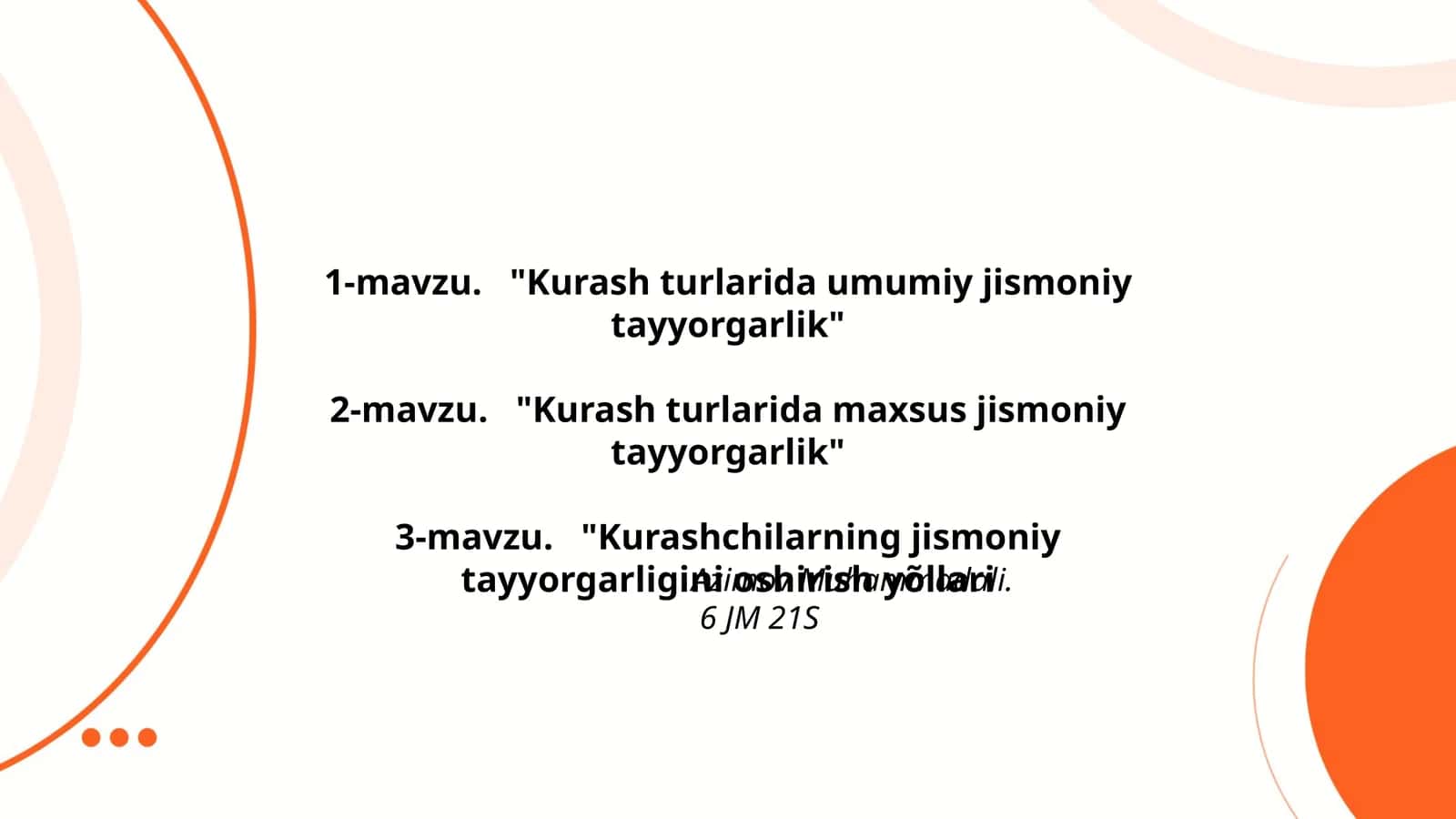 Kurash turlarida umumiy jismoniy tayyorgarlik 1
