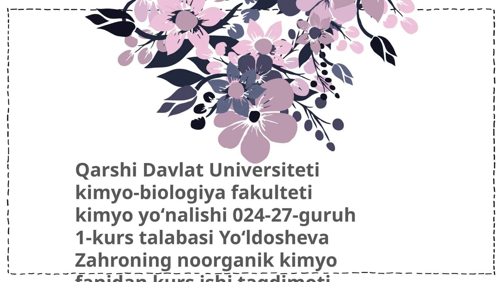 Fizik-kimyoviy xossalari 1