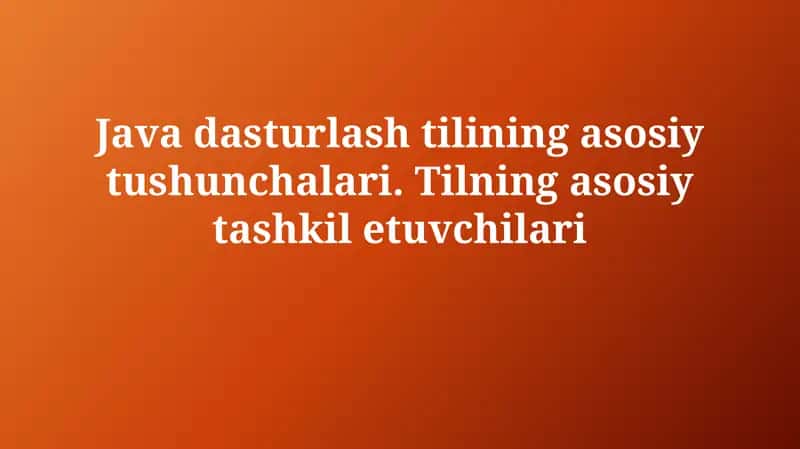 Java asoslari 1