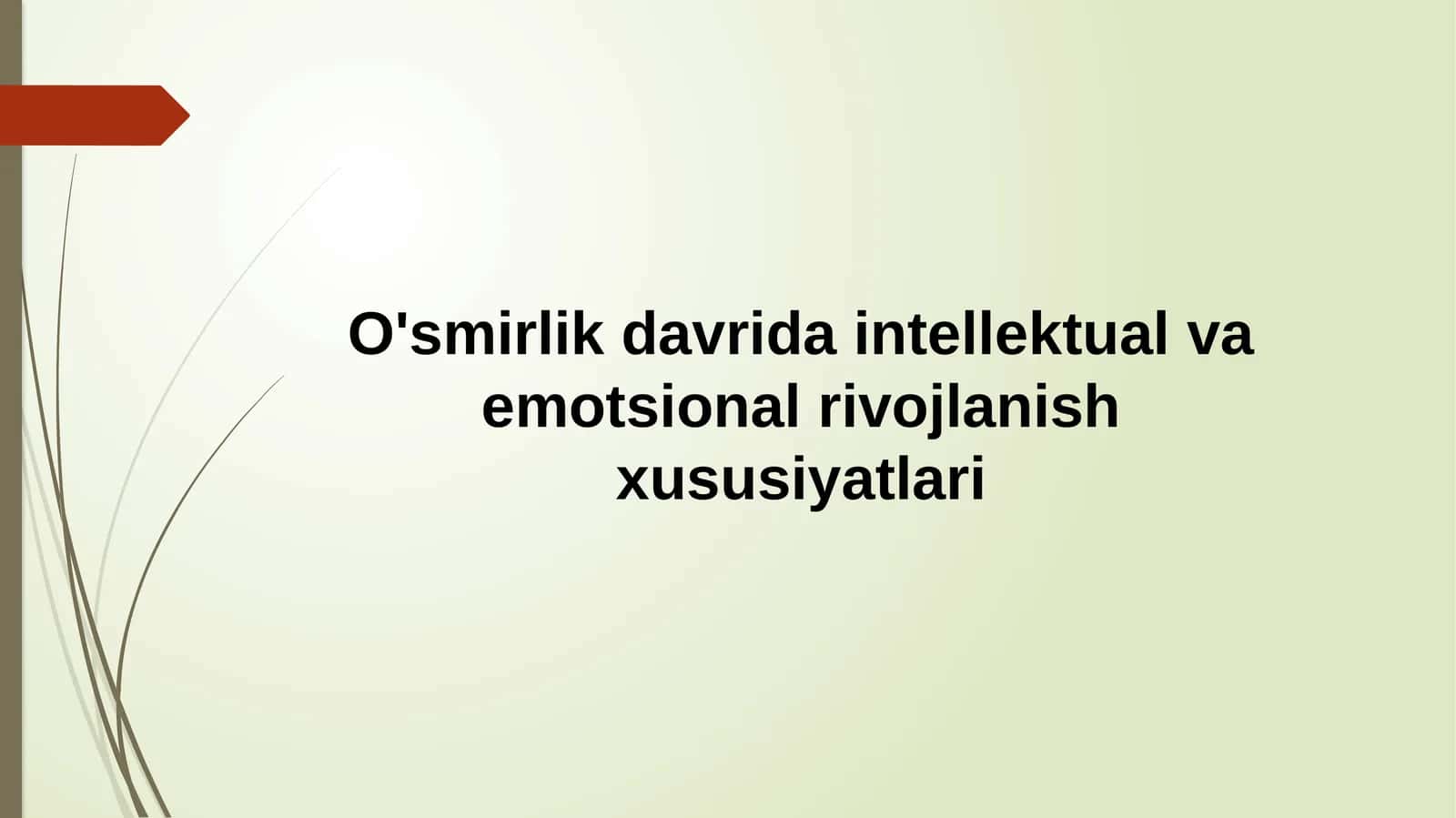 O'smirlik davri intellektual va emotsional rivojlanish xususiyatlari 1