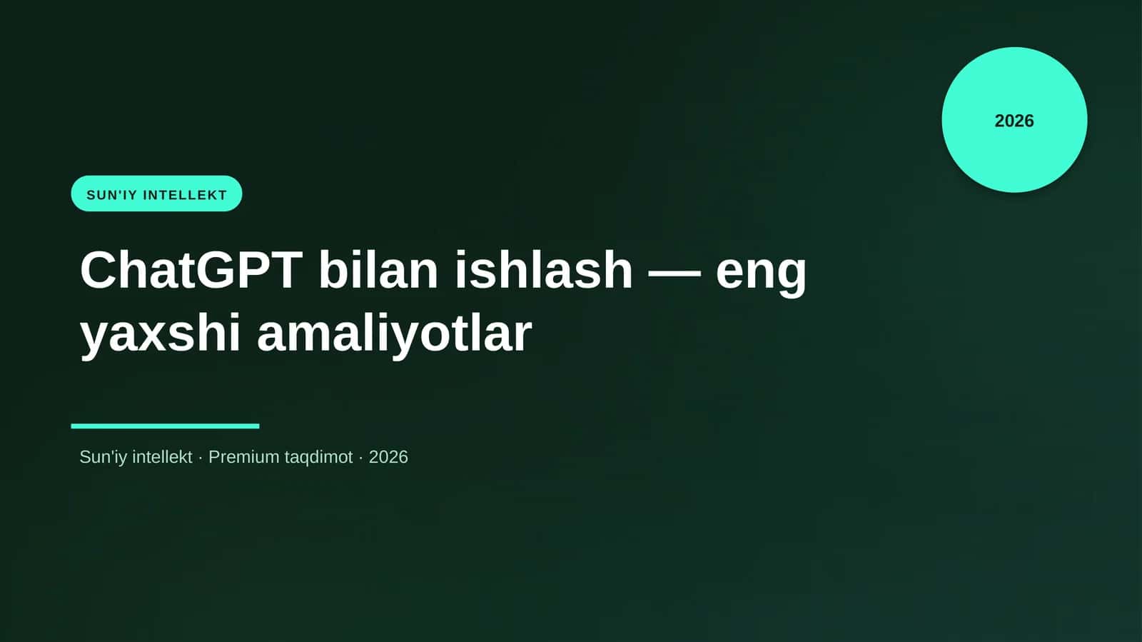ChatGPT bilan ishlash — eng yaxshi amaliyotlar 1