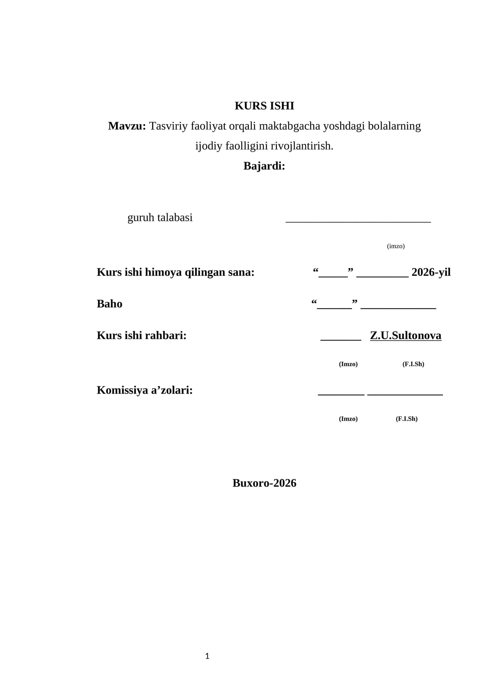 Tasviriy faoliyat orqali maktabgacha yoshdagi bolalarning ijodiy faolligini rivojlantirish 1