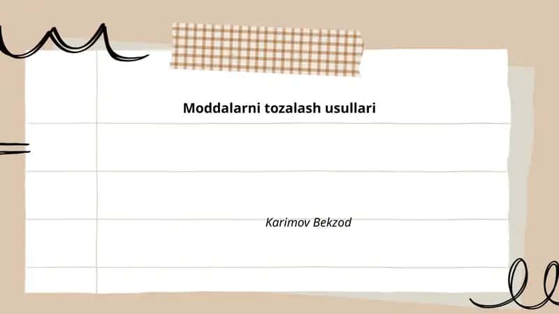 Moddalarni tozalash usullari 1