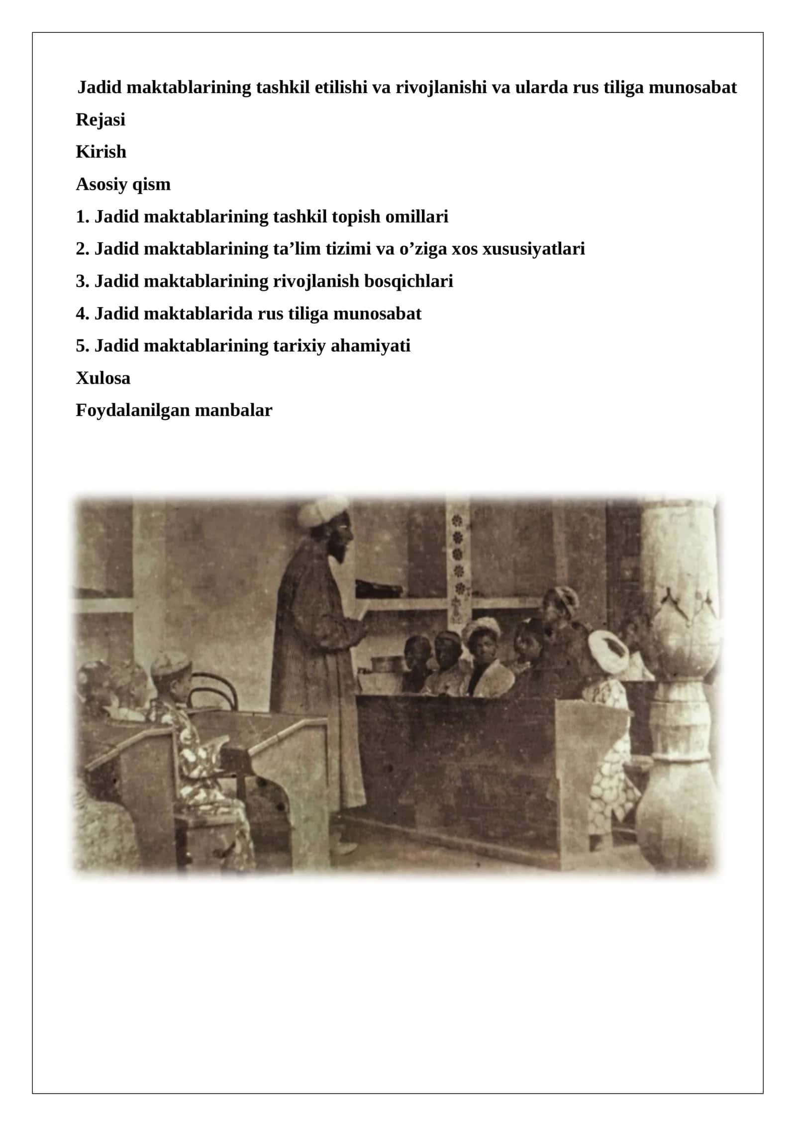 Jadid Maktablarining Tashkil Etishishi va Rivojlanishi 1