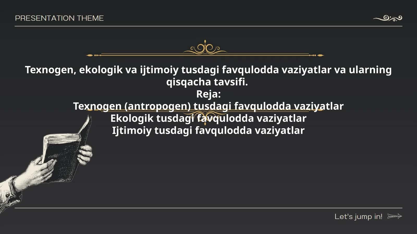 Texnogen, ekologik va ijtimoiy tusdagi favqulodda vaziyatlar va ularning qisqacha tavsifi 1
