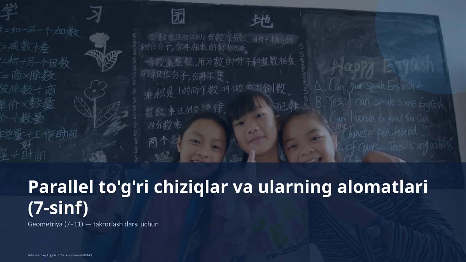 Parallel to'g'ri chiziqlar va ularning alomatlari (7-sinf) 1