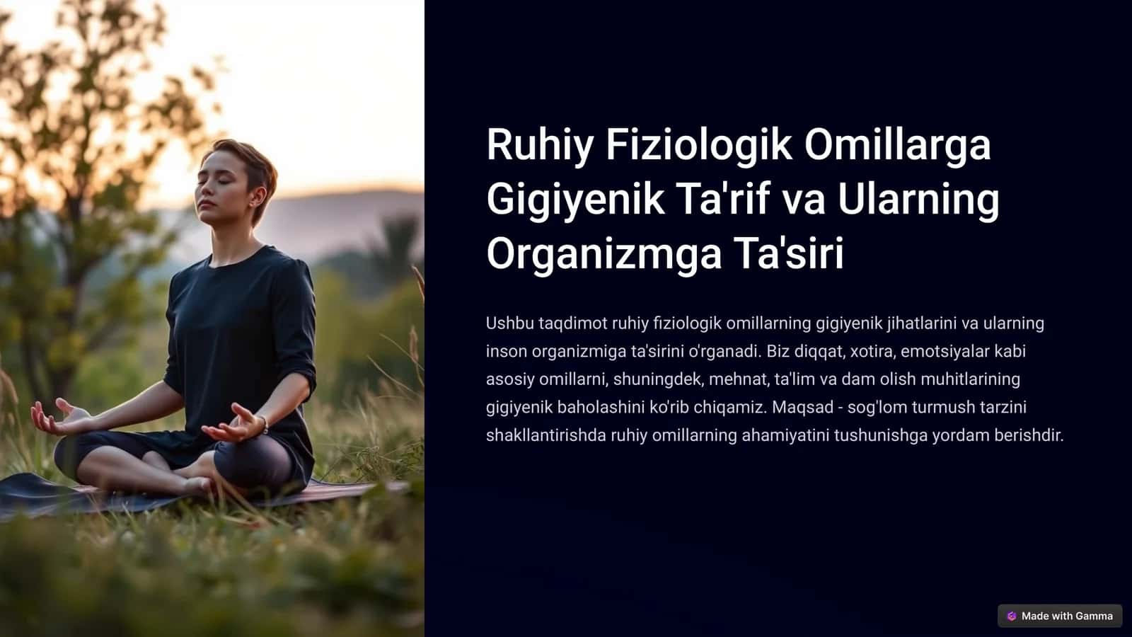 Ruhiy Fiziologik Omillarga Gigiyenik Ta'rif va Ularning Organizmga Ta'siri 1