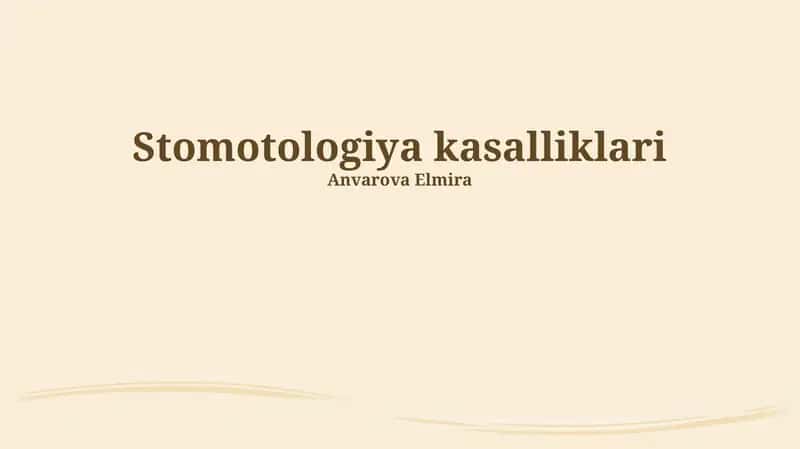 Stomotologiya kasalliklari 1