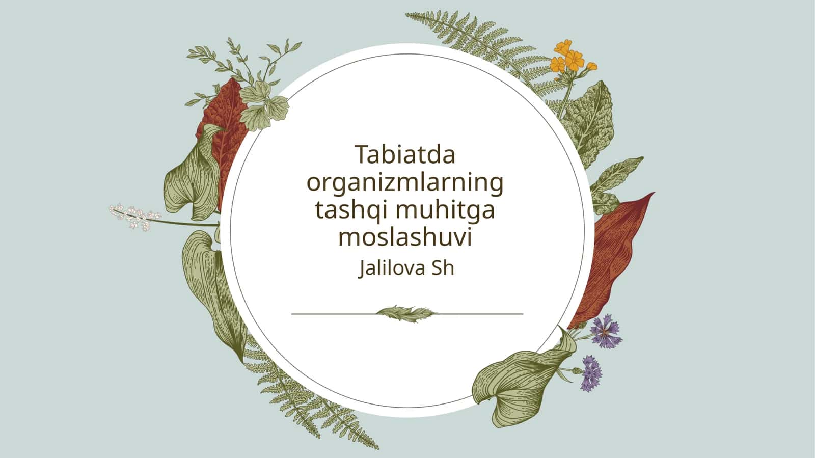 Tabiatda organizmlarning tashqi muhitga moslashuvi 1