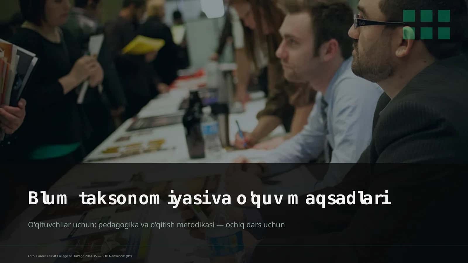 Blum taksonomiyasi va o'quv maqsadlari 1