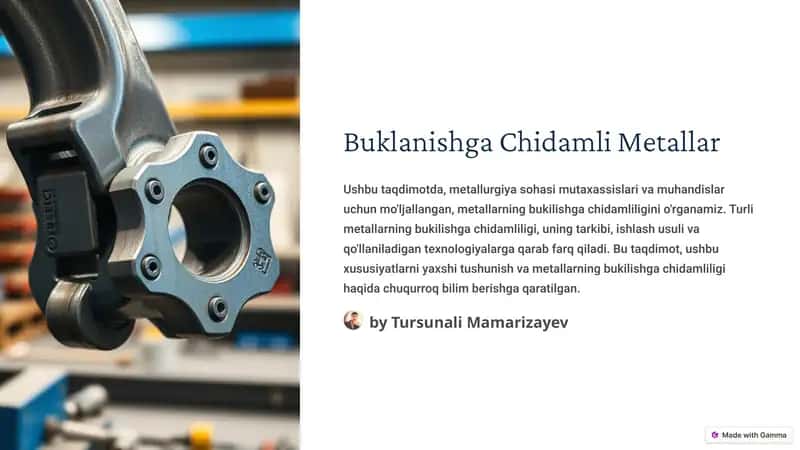 Buklanishga Chidamli Metallar 1