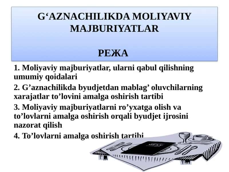 G‘AZNACHILIKDAMOLIYAVIYMAJBURIYATLARРЕЖА 1