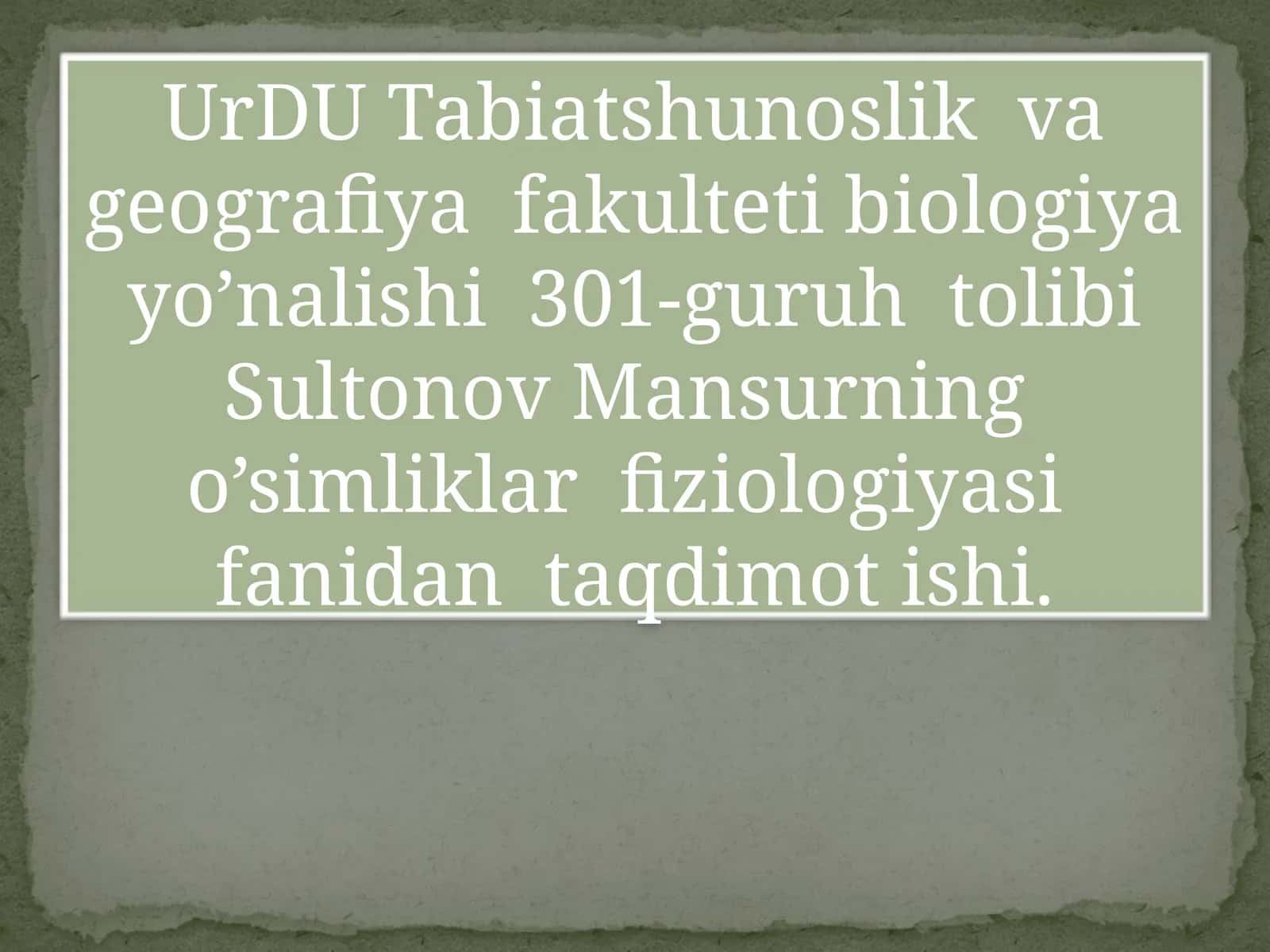 O’G’ITLARNI QO’LLASHNING FIZIOLOGIK ASOSLARI 1