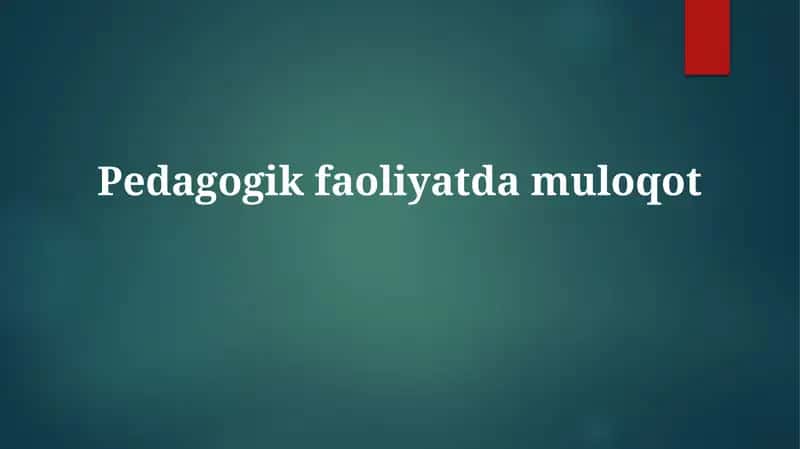 Pedagogik kommunikatsiya 1