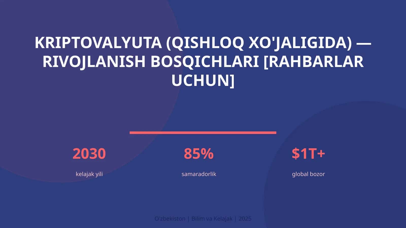 Kriptovalyuta (qishloq xo'jaligida) - Rivojlanish Bosqichlari [Rahbarlar Uchun] 1