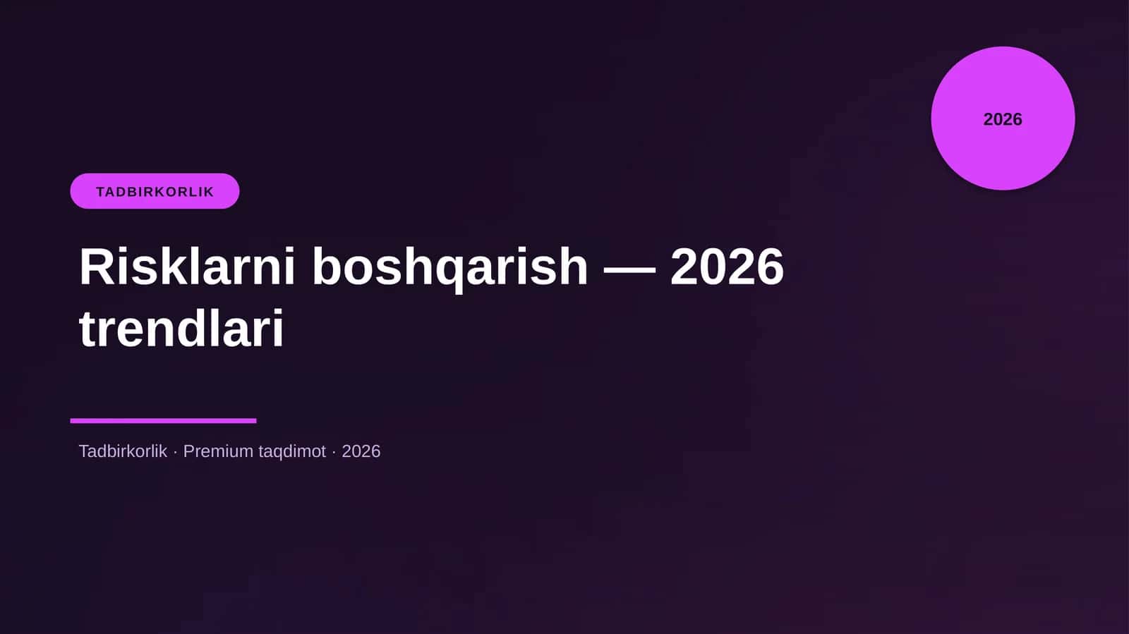 Risklarni boshqarish — 2026 trendlari 1