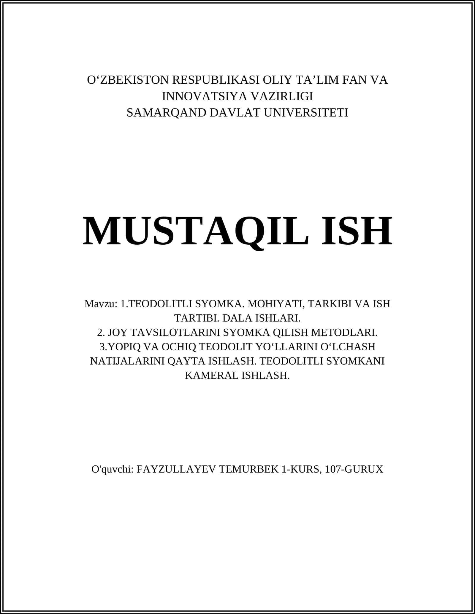 TEODOLITLI SYOMKA 1