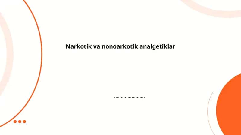 Narkotik va nonoarkotik analgetiklar 1